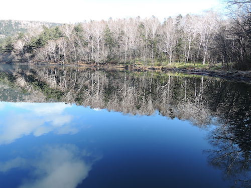 初冬の然別湖の写真